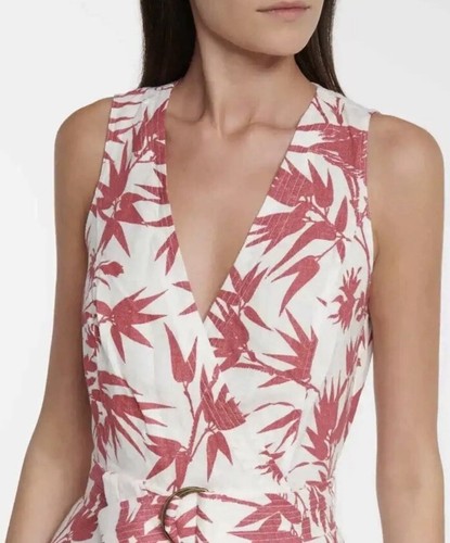 NWT Polo Ralph Lauren Floral-Print Sleeveless Linen Wrap Dress Sz. 6 Red /White - Picture 2 of 5