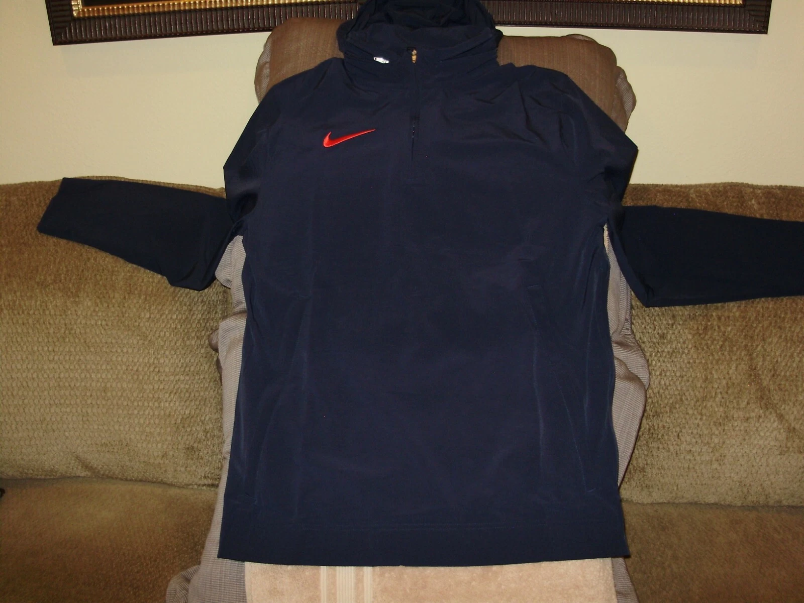 Nike Woven Coaches DV6754 Blu L S 1 4 Zip Golf Felpa con Cappuccio Giacca a Vento Uomo Medium