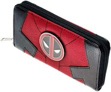 Dead-Pool Metal Badge Zip Around Hand Purse Clutch Wallet