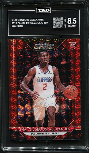 2018 PANINI MOSAIC RED #89 SHAI GILGEOUS ALEXANDER RC SSP OKC THUNDER 2025 MVP