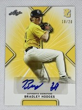2021 LEAF PERFECT GAME AUTO BRADLEY HODGES YELLOW PAPER 18/20