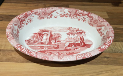 Spode italienische ovale große Servierplatte Platte, Cranberry