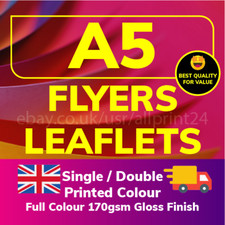 A5 Flyers Leaflets Printed Full Colour 170 GSM Gloss Finish A5 Flyer Printing