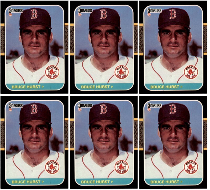 (6) 1987 Donruss #174 Bruce Hurst Boston Red Sox Card Lot