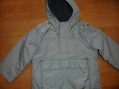 Gymboree High Altitude silver gray hooded pull over fleece lined coat XS 3-4 - Picture 2 of 3