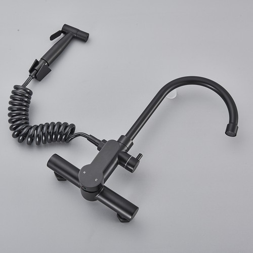 Rubinetto da cucina estraibile 360° doccia montaggio a parete miscelatore monocomando DHL - Foto 53 di 86