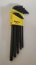 Snap On Tools L-shaped Extra Long Ball Hex Sae Wrench Set Wholder -13 Keys New