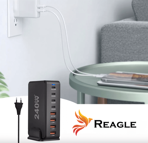 GaN 240W Schnellladegerät PD 4x USB C 4x QC 3.0 für LAPTOP IPHONE 100W MAC - Bild 6 von 9