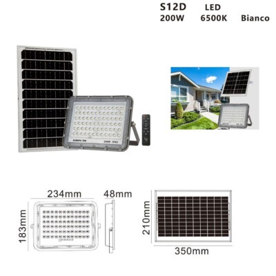 Faro LED 10W Pannello Solare Luce Esterno Alta Luminosita 200 Lm Telecomando | Leroy Merlin - Foto 10