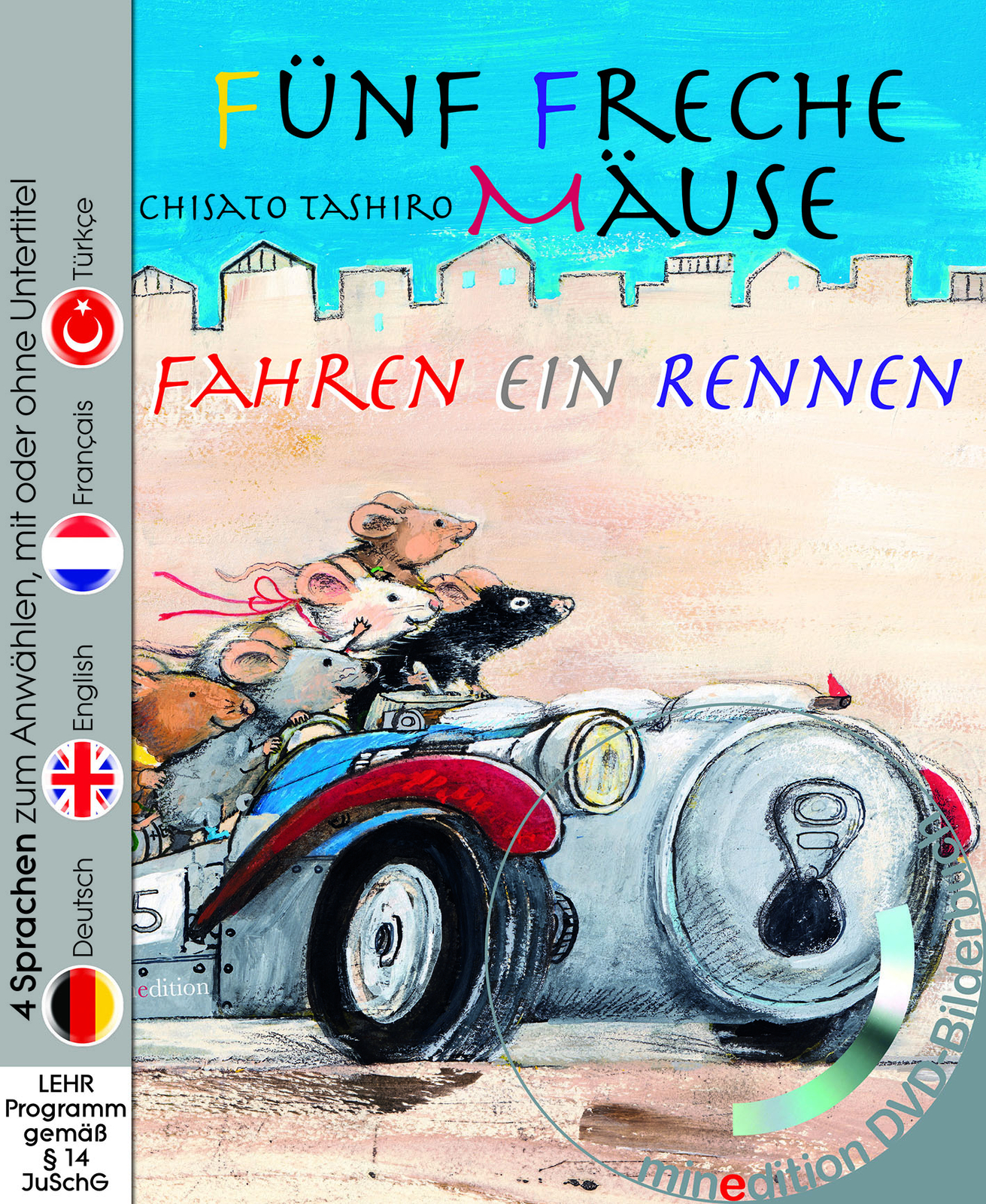 Thumbnail - Chisato Tashiro / Fünf Freche Mäuse Fahren Ein Rennen (buch Mit Dvd)