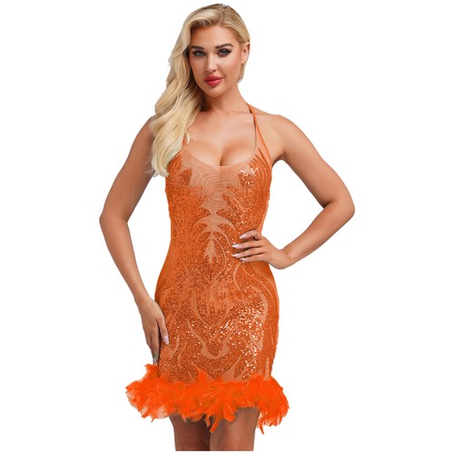 Women Leotard Stage Minidress Mini Dreess See Through Dresses Dance Outfits - Picture 23 of 49