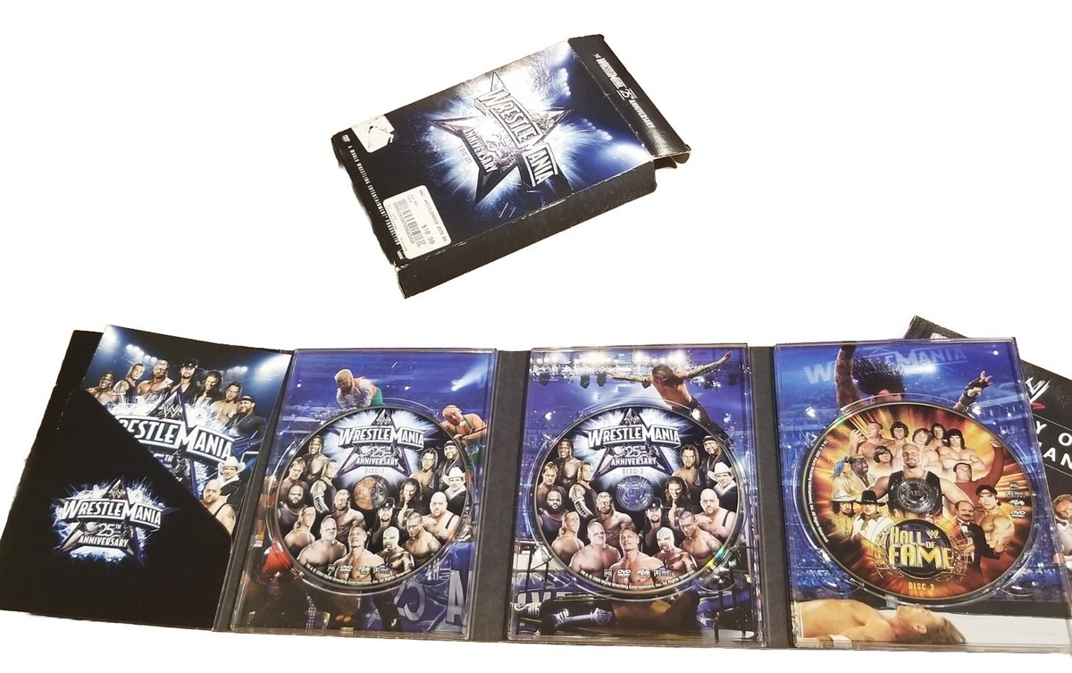 WWE Wrestlemania XXV 25th Anniversary 3-Disc DVD Set w/ 64-Page
