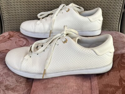 TED BAKER Off White Imitation Snake slim sole trainer Sneakers - Main Image