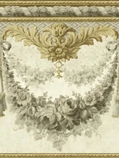 Scarborough Border in Golds from Savannah Hose by Wallquest SV61156B