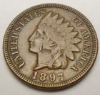 1897 P Indian Head Cent Penny *AU - ABOUT UNCIRCULATED DETAILS* *FREE SHIPPING*
