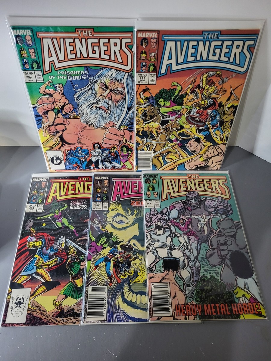 少年漫画 Avengers Comic Set Avengers Vol. 1 (5) Comic Lot Issues 282-283-284-285-289 Marvel