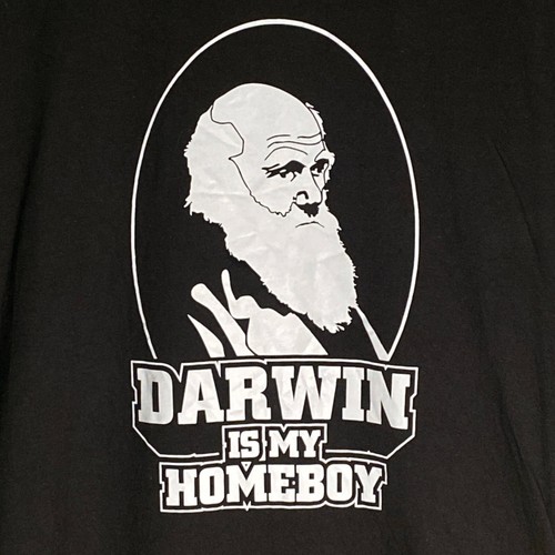 Vintage T-Shirt Starworld Charles Darwin Is My Homeboy schwarz Größe XL - Bild 2 von 3