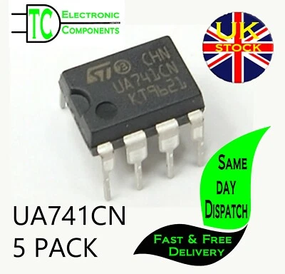 5 x UA741CN DIP8 General Purpose Single Operational Amplifier LM741