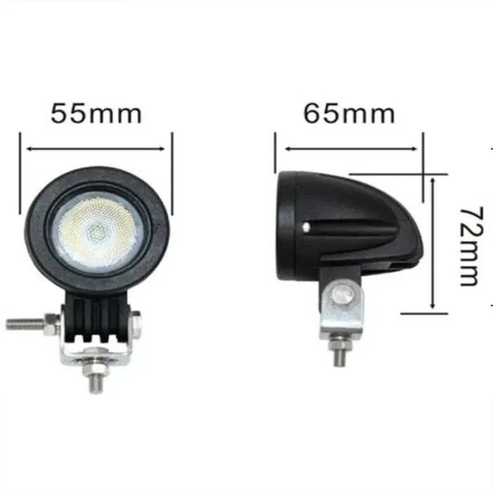 2 Phare LED Moto 10W Longue Portée Moto Led Light Éclairage Travail LED Durable - Photo 2/3
