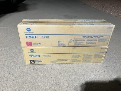 GENUINE Konica Minolta Toner Cartridges TN613M TN613K Magenta And Black NEW