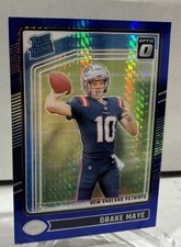 Drake Maye RC 2024 Panini Donruss Optic BLUE HYPER