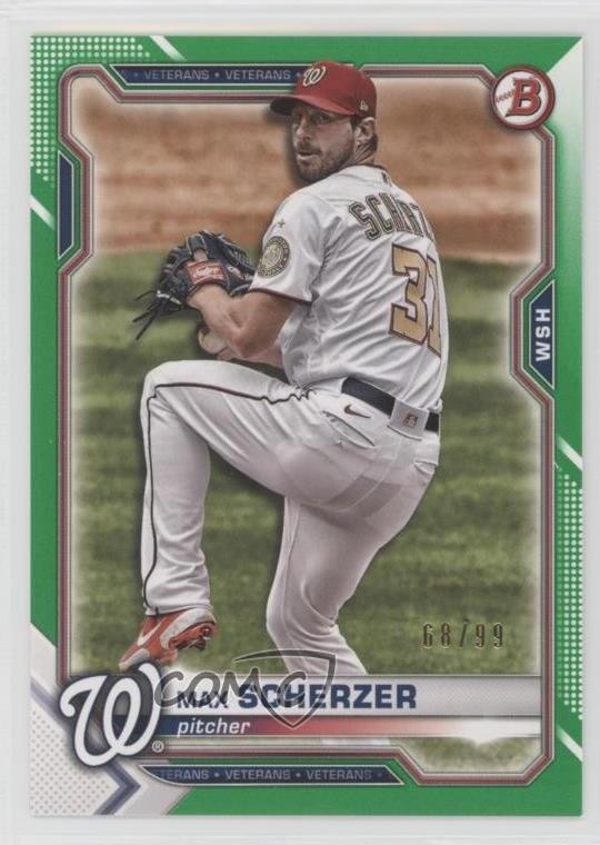 2021 Bowman Green Border 68/99 Max Scherzer #39 0q3