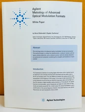 Agilent 5990-3748EN 2009 Metrology of Advanced Optical Modulation Formats Manual