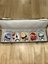 Japanese Miniature Mask Set of 5 in Original Box. Ships In Box.