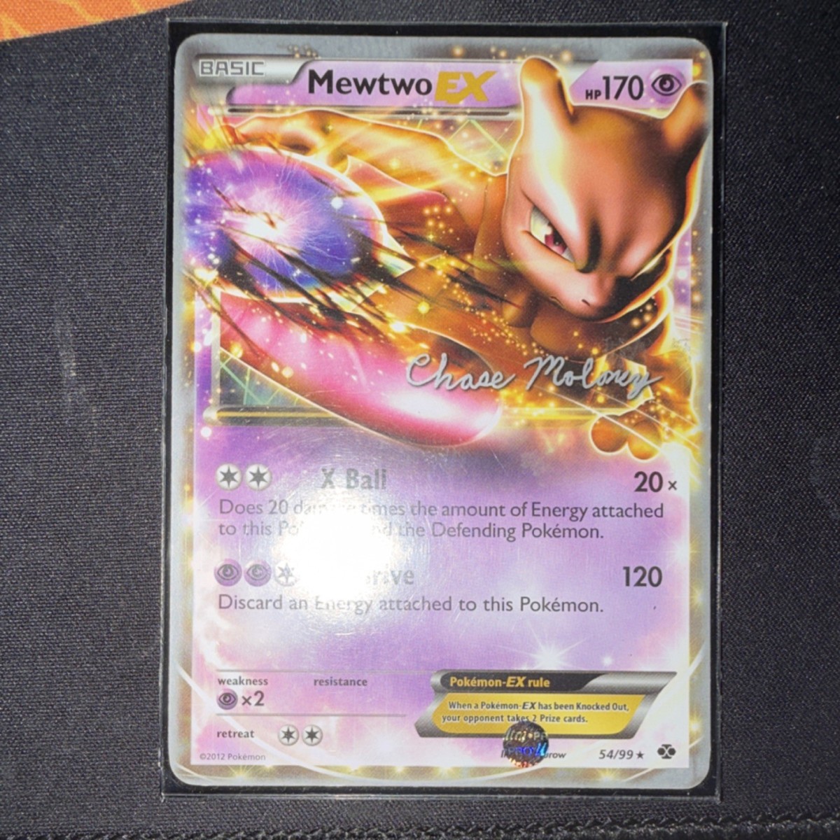 Pokémon TCG Mewtwo EX Legendary Treasures 54/113 Holo Signed Chase