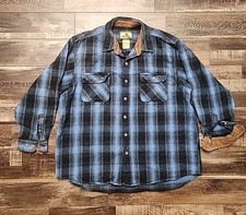 Vintage Field Stream Flannel Shirt Long Sleeve Blue Buffalo Plaid Men 2XL