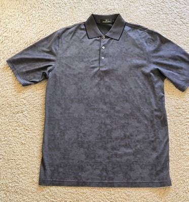 Bugatchi Uomo Polo 100% Mercerized Cotton Shirt Mens Medium Black Gray  NWOT
