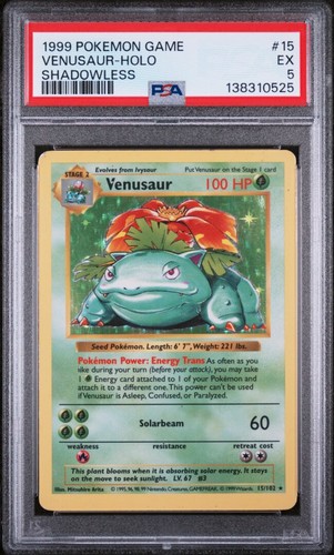 Venusaur (Shadowless) graded PSA 5 for sale on eBay
