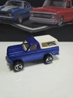 Vintage 1980 HotWheels Blue Ford Bronco With Motorcycle -