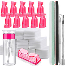 Nail Polish Gel Remover Tools Kit with Nail Clips, 100Ml Nail Polish Remover Bot