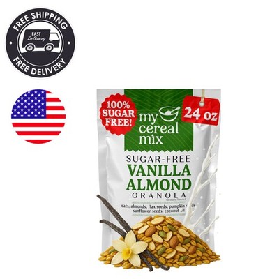 Diabetic-Friendly Sugar Free Granola 24oz   High Fiber, Non-GMO Breakfast Cereal