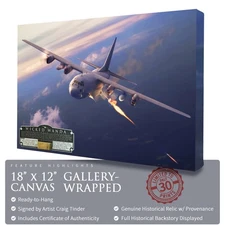 AC-130 Spectre Gunship - Wicked Wanda - 18"x12" | INCLUDES: Cannon Shell Casing