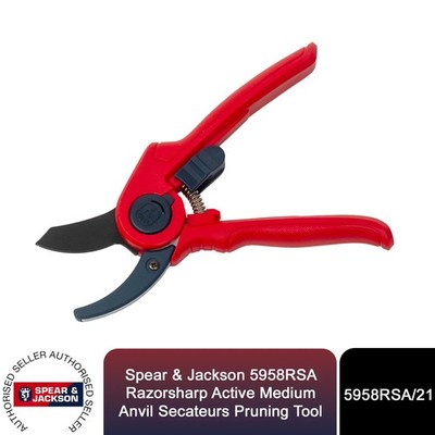 Spear & Jackson 5958RSA Rasierscharf Aktiv Medium Amboss Gartenschere Astschere