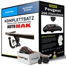 F&uuml;r PEUGEOT 208 Fliessheck Anh&auml;ngerkupplung abnehmbar +eSatz 13pol 2012-2019 NEU