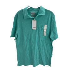 Goodfellow  Co Mens M Polo Shirt Teal Blue Short Sleeve Cotton Pocket New