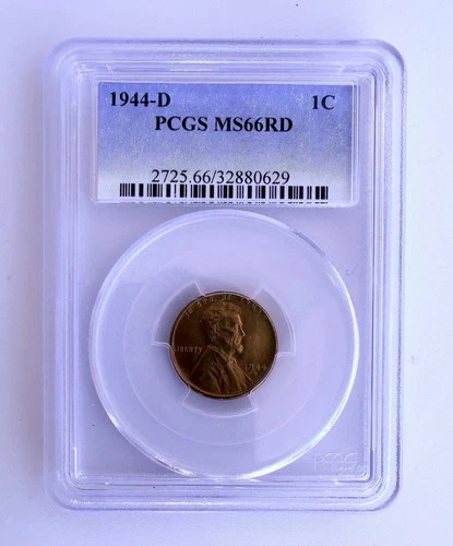 1944-D Lincoln Wheat Cent PCGS MS66RD Red Gem BU 1C