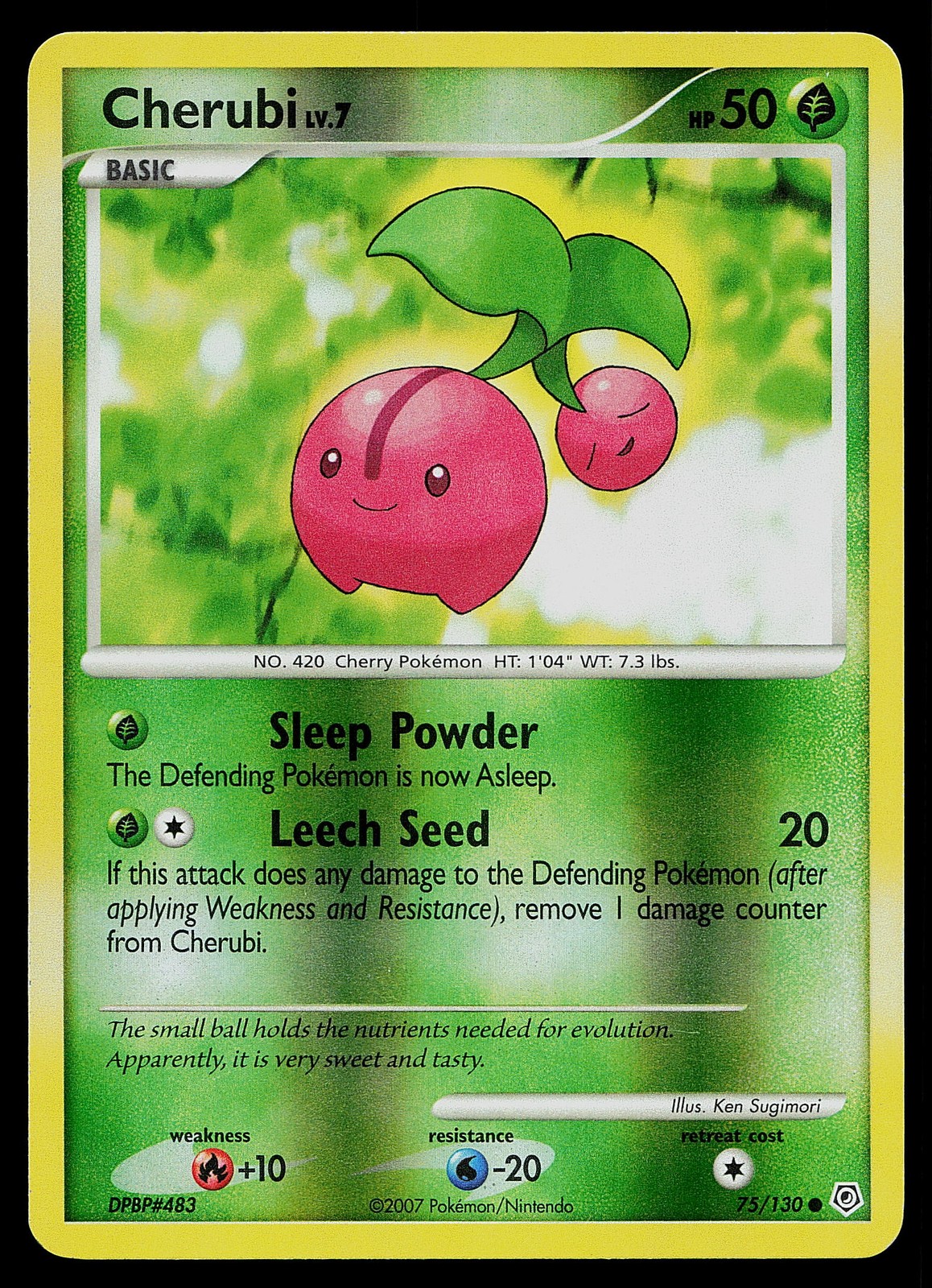 Pokemon Card - Cherubi Diamond and Pearl 75/130 Common Reverse Holo