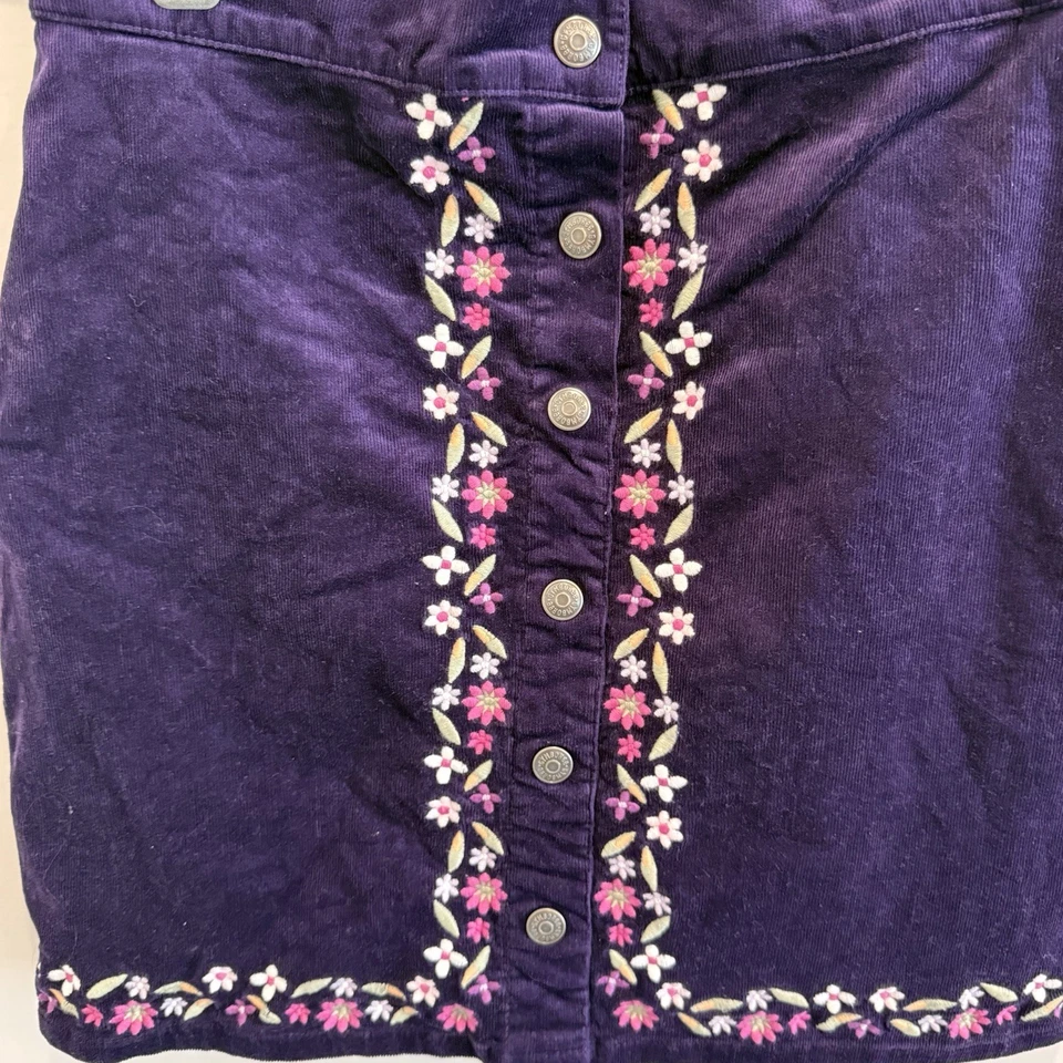 Gymboree девочек вельветовая юбка размер 12 фиолетовый вышитый цветочный "Magic Meadow" - Изображение 4 из 4