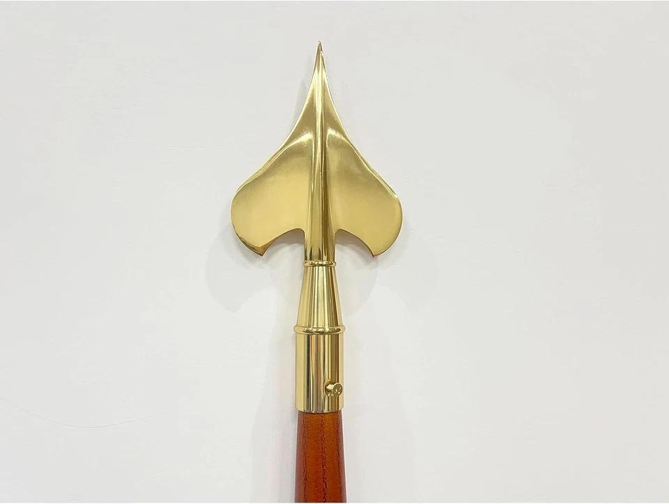 Lanza militar de latón dorado para cubierta de poste de bandera interior o tapa de remate de asta de bandera de desfile Foto 3 de 4