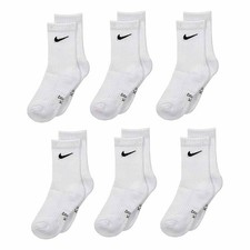 NIKE DRI-FIT PERFORMANCE BASIC CREW - SIZE: MEN 5-7 - WHITE