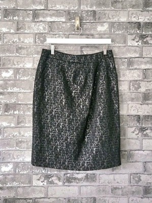 Boden Limited Edition Bleistiftrock schwarz metallic Jacquard UK 14 Party Abend