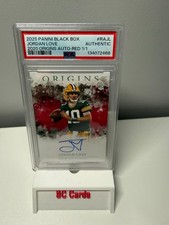 Jordan Love 2025 Panini Black Box NSCC 2020 Origins Red RC Auto 1/1 PSA Auth