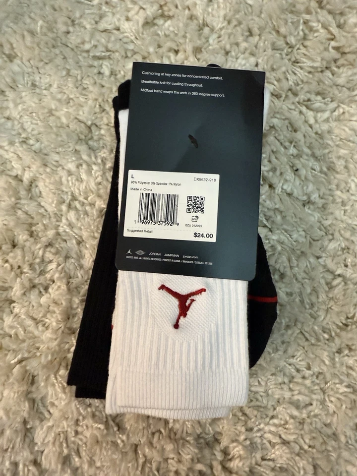 PACK DE 3 PARES DE CALCETINES JORDAN DAILY CREW DX9632 TALLA HOMBRE L (8-12) Foto 3 de 4