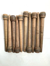 Wood Bobbins, Quills Vintage Factory Reclaimed 7 3/8" and 8" ---lot of 10