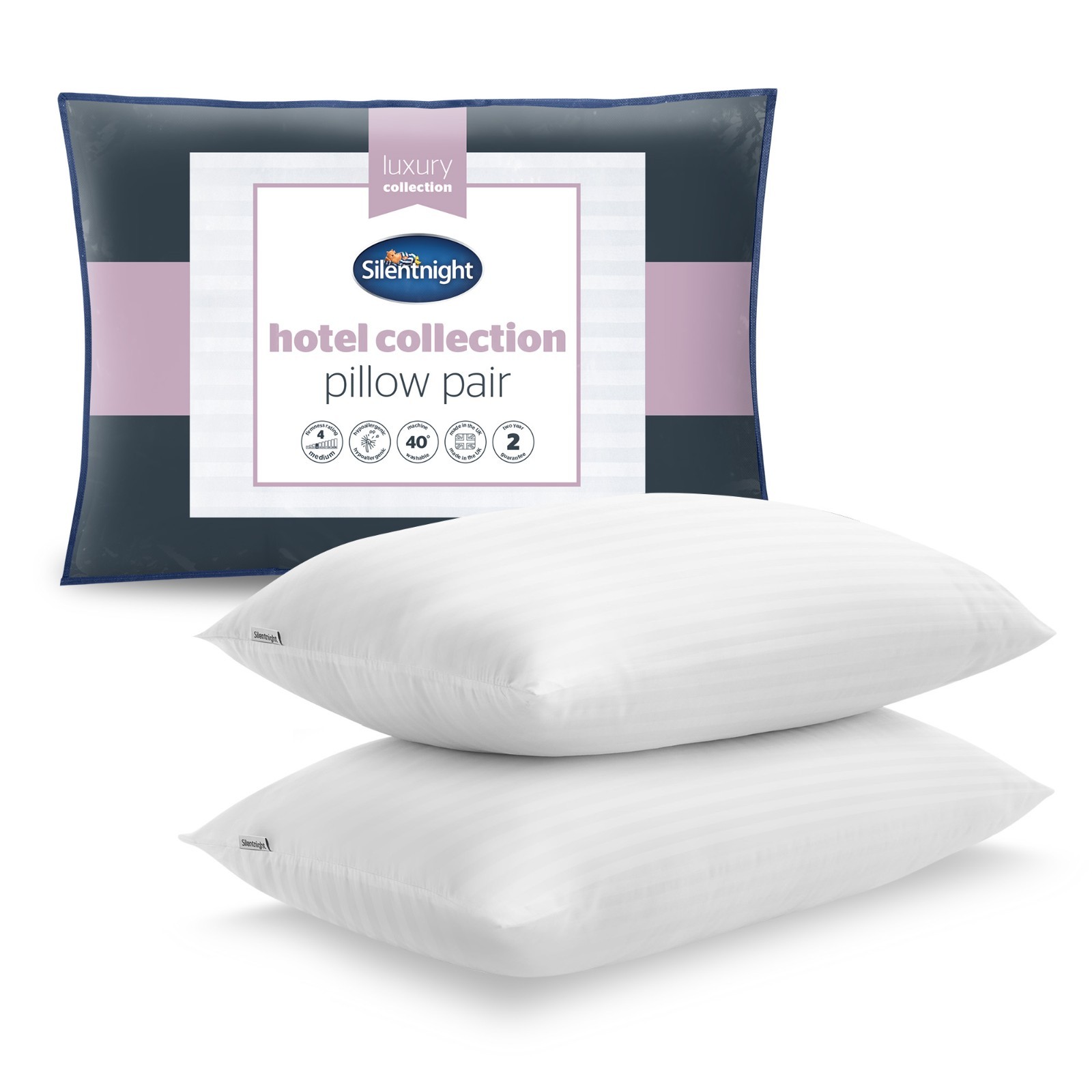 Silentnight Hotel Collection Pillows 2 Pack Soft Neck Support Luxury Bed Pillows