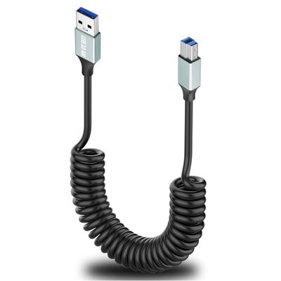 Coiled USB A to USB B 3.0 Cable Type A to Type B Printer USB Cable 5Gbps USB 